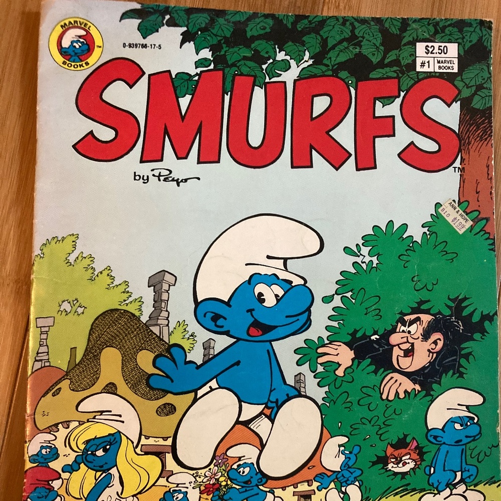 Two Smurfs books, vintage